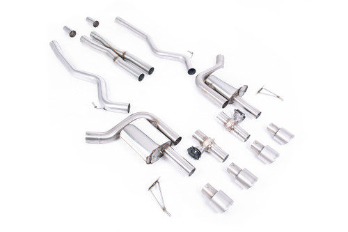 Ford Mustang 5.0 V8 GT (S650 Fastback) - Active Valved Cat Back with X Pipe and Brushed Titanium Tips