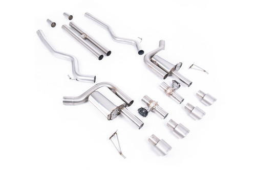 Ford Mustang 5.0 V8 GT (S650 Fastback) - Active Valved Cat Back with H Pipe and Brushed Titanium Tips