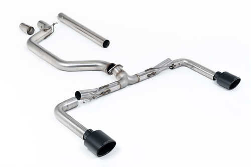 VW Golf GTI Mk8 - 80mm OPF/GPF Back System with OE+ Style Cerakote Black Oval Tips (Race System - Loudest)