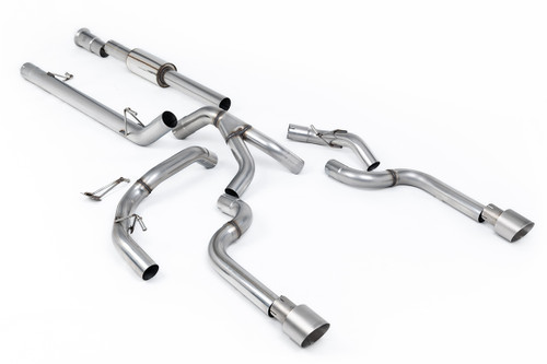 Ford F150 5.0 V8 Supercrew - Race Part-Resonated (Louder) Cat-back with Dual Brushed Titanium Tips