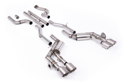 Chevrolet Camaro SS Gen 6 - Unbalanced Straight Center Valved Cat-Back System with Quad Brushed Titanium Tips