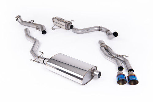 Toyota Tacoma 2.4L Turbo Hybrid - Resonated Catback with 2 x GT-100 Burnt/Blue Titanium Tips