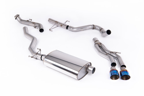 Toyota Tacoma 2.4L Turbo Hybrid - Non-Resonated (Louder) Catback with 2 x GT-100 Burnt/Blue Titanium Tips