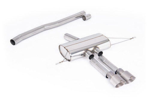 F66 Mini Cooper S Non-Resonated (louder) OPF/GPF Back System for Milltek Design Diffuser only with Brushed Titanium Tips