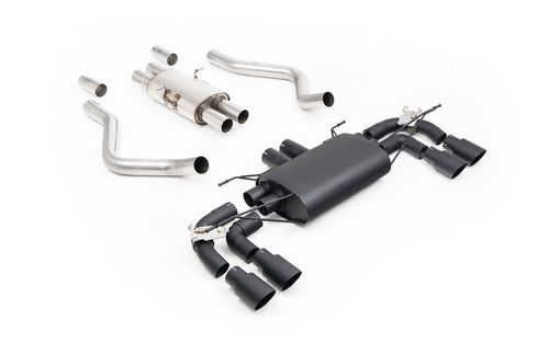 Land Rover Defender 90 5.0 V8 - Black Resonated Cat-Back Valved System with Cerakote Black Tips