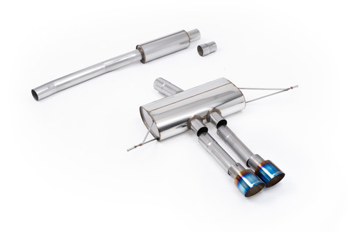 Mini Cooper S F66 - Resonated OPF/GPF Back System for Sport Diffuser only with Burnt/Blue Titanium Tips