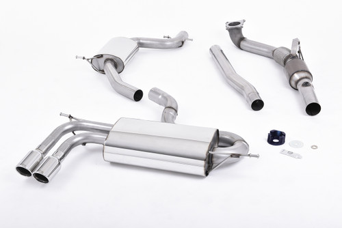 Audi A3 1.8 TSI - Turbo-Back Exhaust System with Hi-Flow Sports Catalyst and Polished Trims