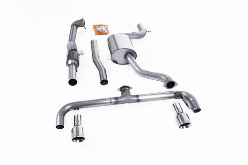 VW Golf GTI MK6/Scirocco R - Non-Resonated (Louder) Turbo-Back Exhaust System with Hi-Flow Sports Catalyst with Dual GT100
