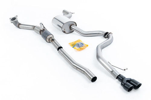 VW Jetta MK6 GLI 2.0T TSI - Resonated (Quieter) Turbo-Back Exhaust System with Hi-Flow Sports Catalyst & Twin Cerakote Black Tips