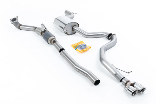 VW Jetta MK6 GLI 2.0T TSI - Resonated (Quieter) Turbo-Back Exhaust System with Hi-Flow Sports Catalyst & Twin Polished Tips