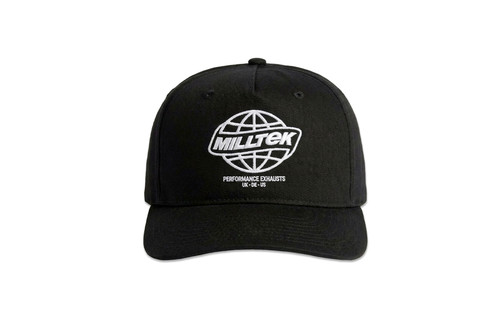Milltek Black Embroidery Cap (Flat Globe)