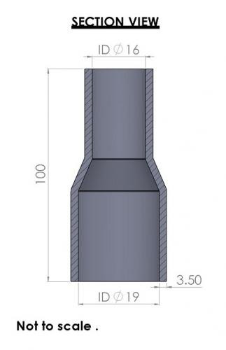 19-16mm Straight Reducer Silicone Hose