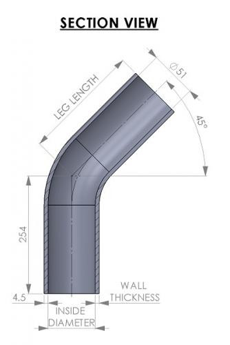 Fuel Filler Hose 51mm 45° Elbow