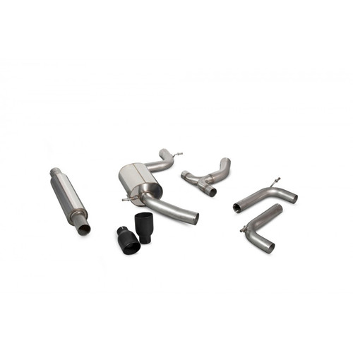 3" Scorpion Resonated Cat Back Exhaust system Black Ceramic Tips