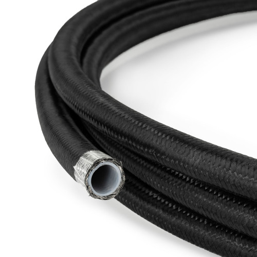 HEL AN8 PTFE Black Nylon Braided Fuel Oil Hose Line