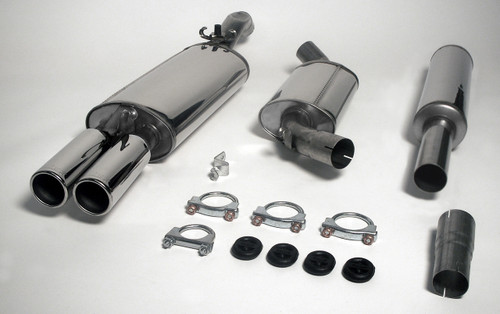 Jetex 28-HR Exhaust Half System 63.5mm Twin Round 80mm Golf MK2
