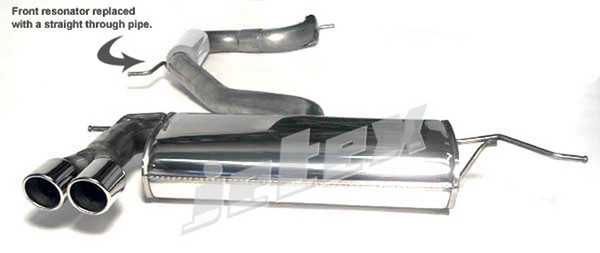 Jetex 40-H7DTR Exhaust Half System (non-resonated with racepipe) 76.5mm Twin Round 80mm Scirocco MK3