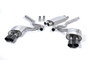 Ford Mustang 5.0 V8 GT (Fastback) - Resonated (Quieter) Cat-Back Exhaust System with Quad Black GT-90 Trims (For Roush