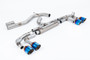 Audi S3 8Y Sportback GPF models - 'Race' 80mm Non-Resonated (Loudest) Cat-Back Exhaust System with Burnt/Blue Titanium Trims