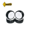 Solaris 1/10 High-Performance Mini Slick Tire Set 28-J (4 pcs/set) White Wheels