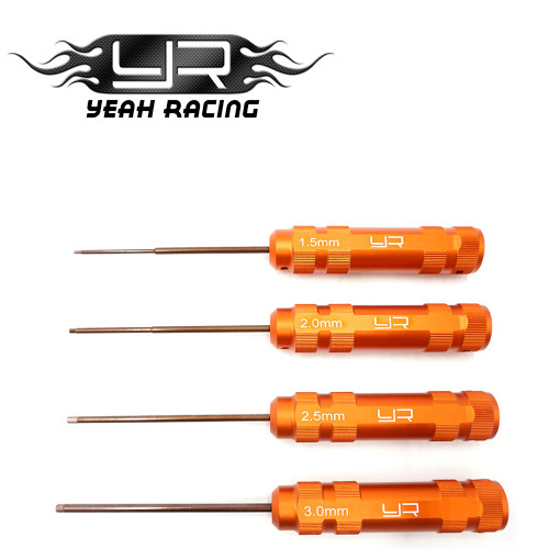 Yeah Racing Factory Allen Wrench Set (1.5, 2.0, 2.5, 3.0mm) Orange