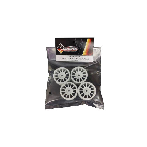Solaris 1/10 High-Performance Mini Spoke Wheel (4 pcs/set) White Solaris 1/10 High-Performance Mini Spoke Wheel (4 pcs/set) White