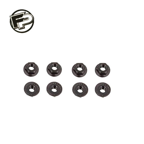 Factory Pro 4mm Alloy Serrated Wheel Nut 8pcs For RC Car Black