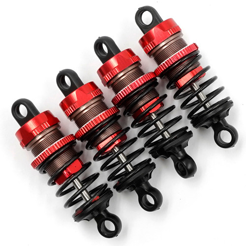 Yeah Racing Aluminium Big Bore Go 55mm Damper Set 4pcs for 1/10 RC Touring Car Red