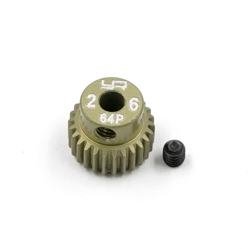 Yeah Racing Aluminium 7075 Hard Coated Motor Gear/Pinions 64P 26T
