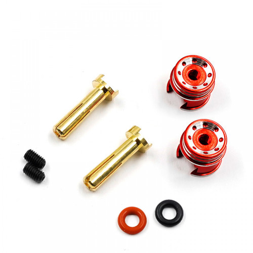 Yeah Racing Aluminium Grips 4mm Bullet Plug Red