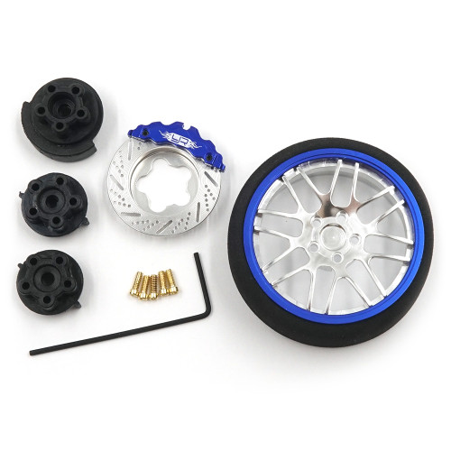 Yeah Racing Aluminium Transmitter Steering Wheel Set Blue Type B Fits Futaba KO Sanwa Flysky Traxxas