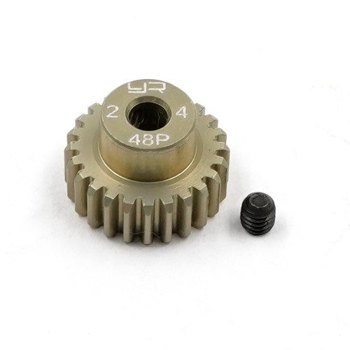 Yeah Racing 24T Aluminium 7075 Hard Coated 48DP Pinion Yeah Racing 24T Aluminium 7075 Hard Coated 48DP Pinion