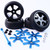 Yeah Racing Aluminum Stylish Spinning Rims (4pcs) BU 5V-Spoke Tire Set w/Free Tire Holder for 1:10 touring cars