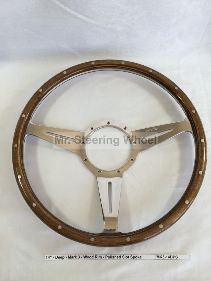 NRG Reinforced Steering Wheel (360mm) Classic Wood Grain w/Chrome Cutout 3-Spoke Center