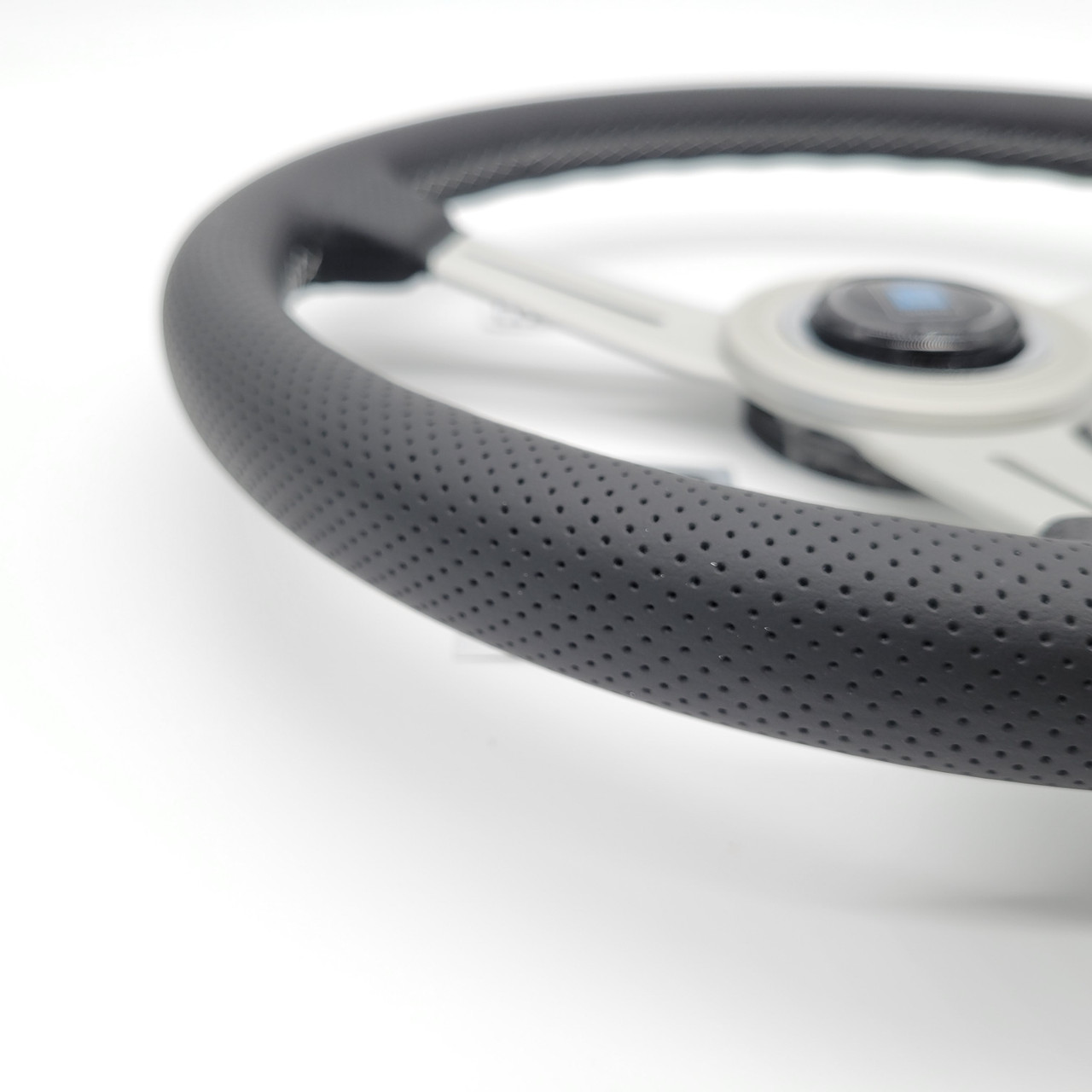 Nardi ND Classic 340mm Leather Silver Steering Wheel | MrSteeringWheel