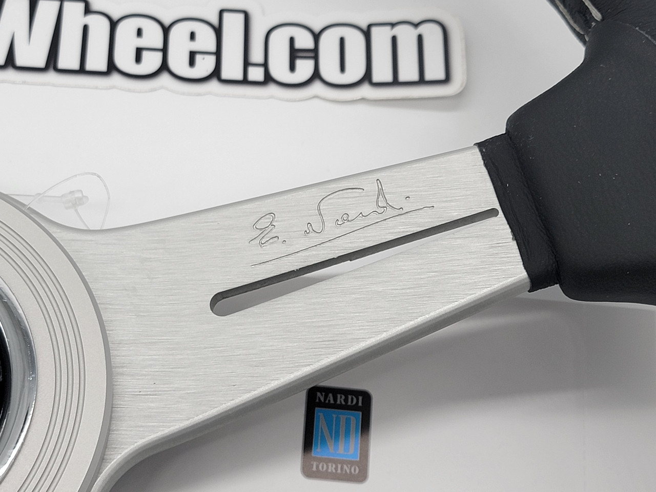 Nardi ND Classic 340mm Leather Silver Steering Wheel | MrSteeringWheel