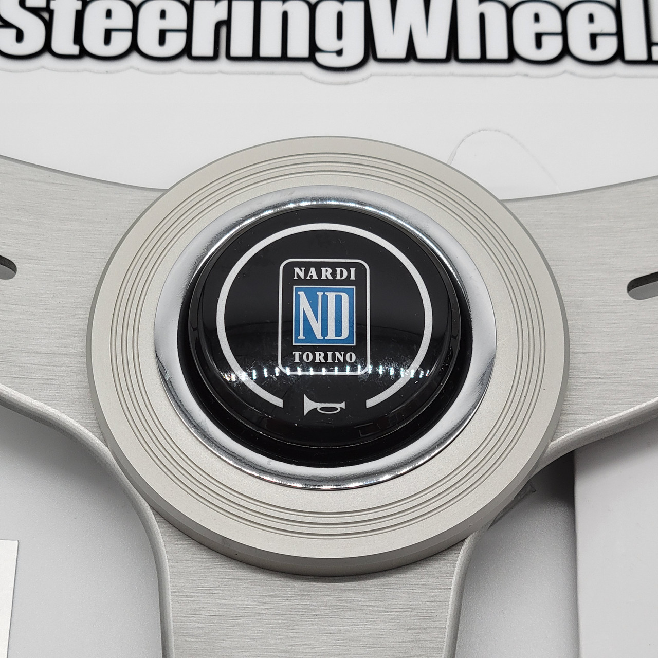 Nardi ND Classic 390mm Leather Silver Steering Wheel | MrSteeringWheel