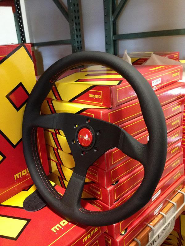 MOMO Monte Carlo 350mm Red Stitch Steering Wheel | MrSteeringWheel