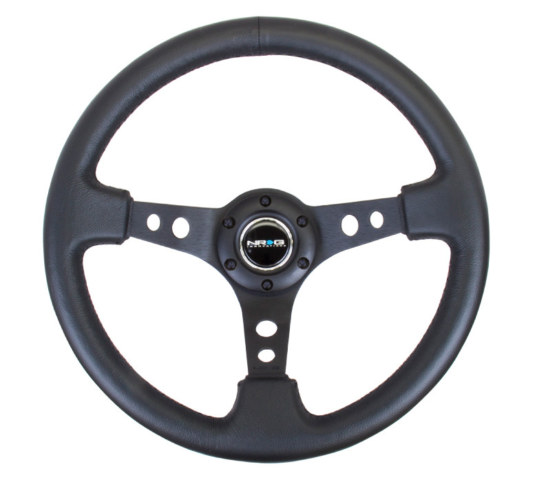 NRG Sport Black Leather Steering Wheel | MrSteeringWheel