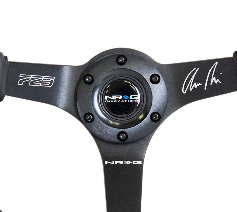 NRG ブラックレザー ステアリング 3スポーク NRG Race Series Black Leather Sport Steering Wheel | MrSteeringWheel