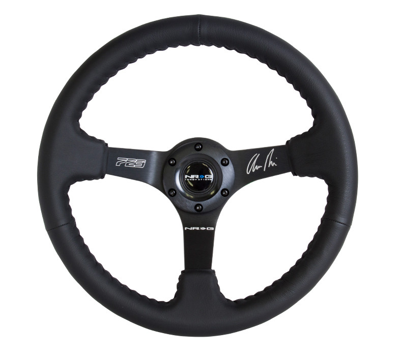 NRG Race Series Black Leather Sport Steering Wheel | MrSteeringWheel