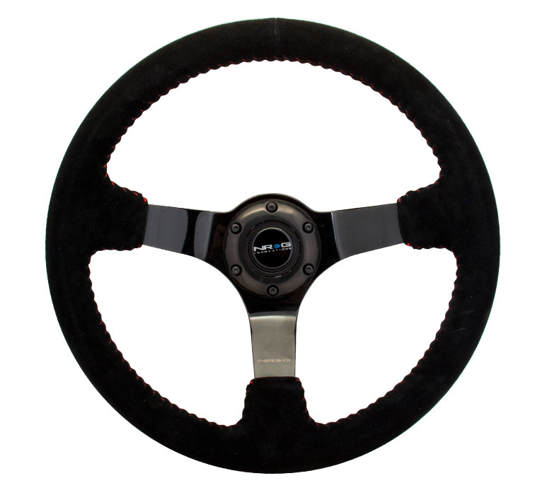 NRG Race Series Black Suede Steering Wheel | MrSteeringWheel