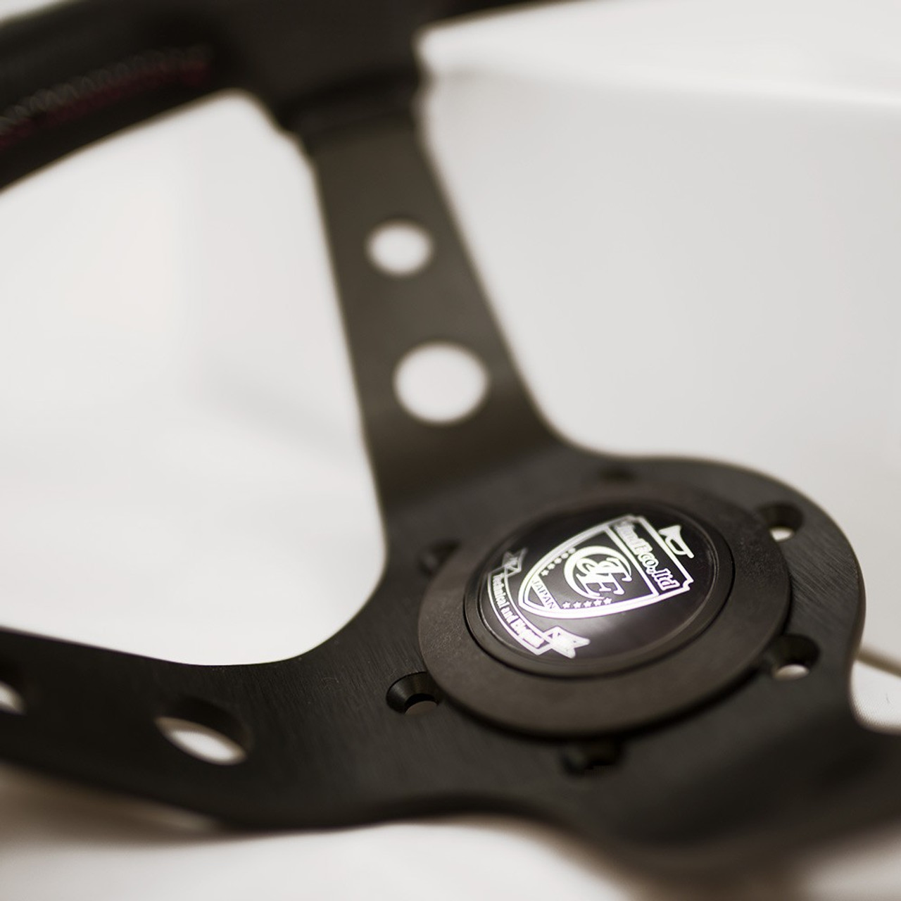 Vertex 1996 350mm Black Leather Pink and White Stitch