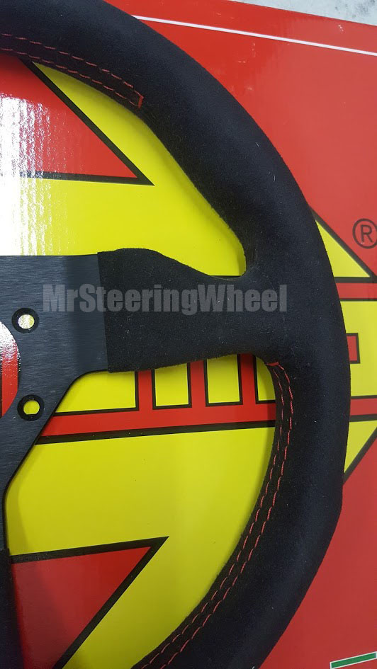 MOMO Monte Carlo Alcantara Red 350mm Steering Wheel | MrSteeringWheel