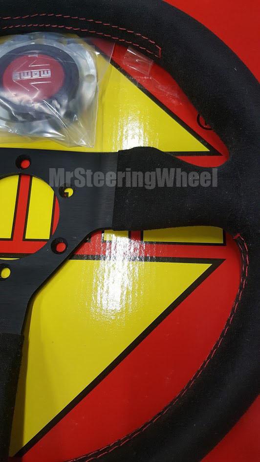 MOMO Monte Carlo Alcantara Red 320mm Steering Wheel | MrSteeringWheel