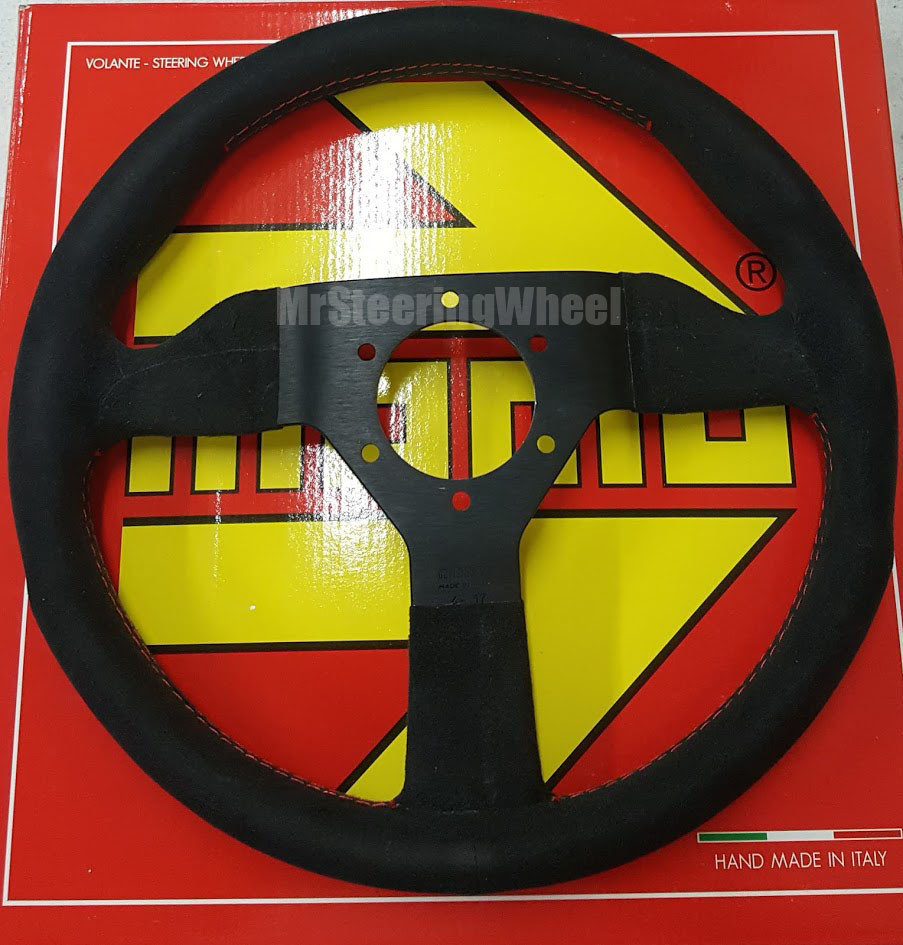 MOMO Monte Carlo Alcantara Red 320mm Steering Wheel | MrSteeringWheel