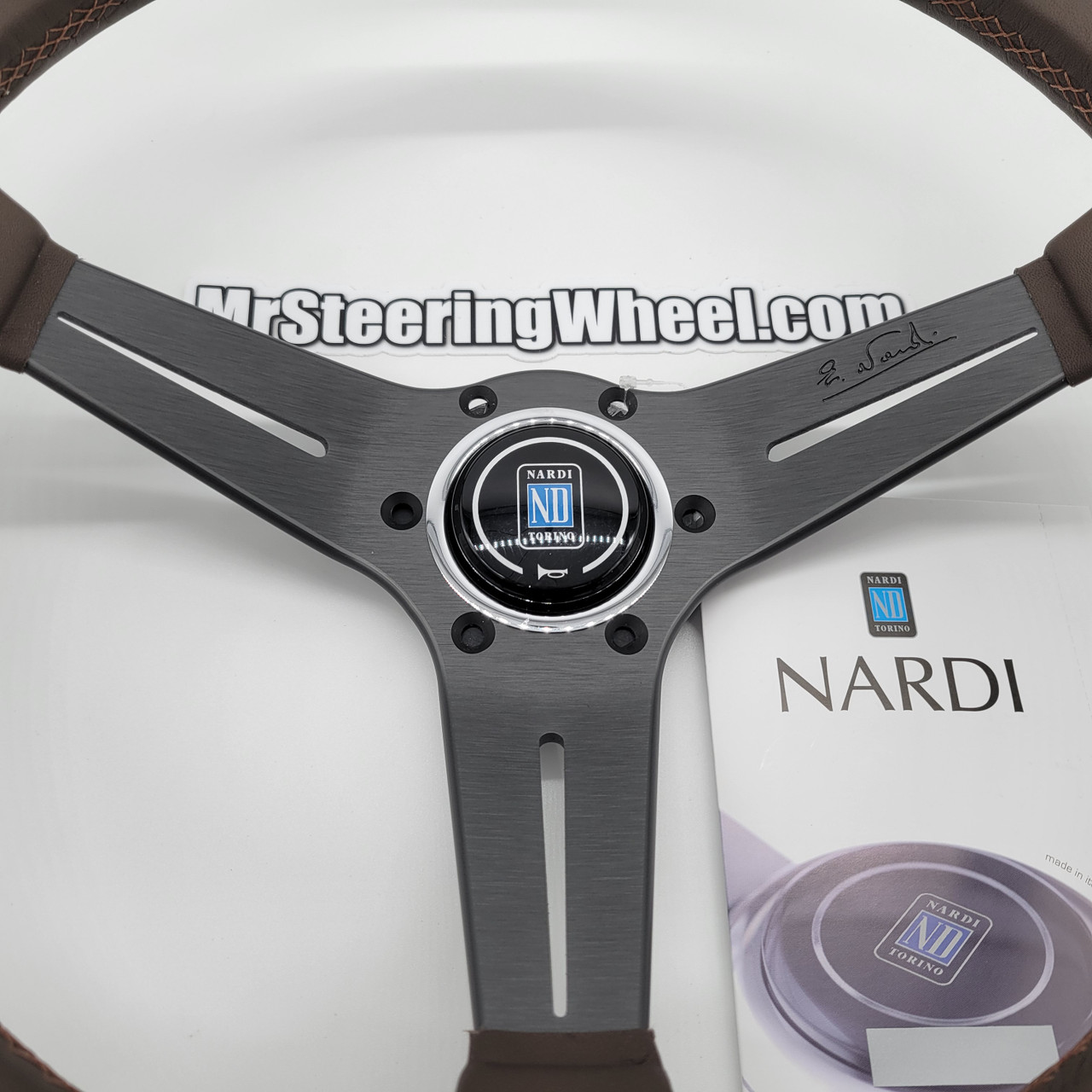 Nardi Brown Leather Steering Wheel | MrSteeringWheel