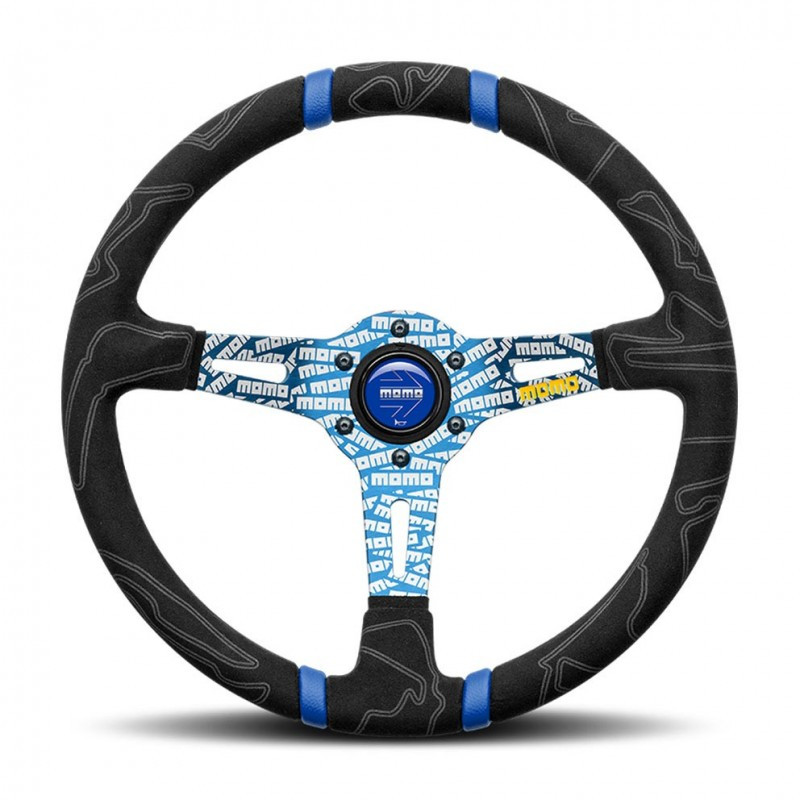 Upgrade Your Ride With A 340mm MOMO ULTRA Black Spoke Deep Dish Suede Racing Steering Wheel