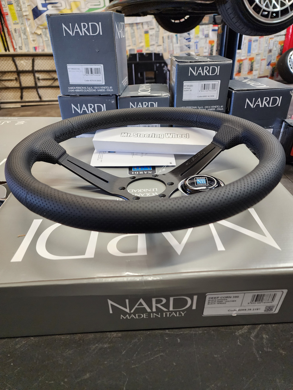 Nardi Deep Corn Black Stitch Steering Wheel | MrSteeringWheel