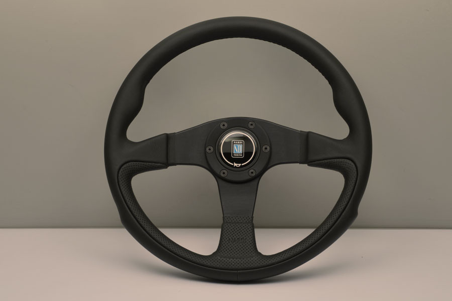 personal NARDI ポールポジション　35π Personal Pole Position 350mm Steering Wheel - Black & Red Leather